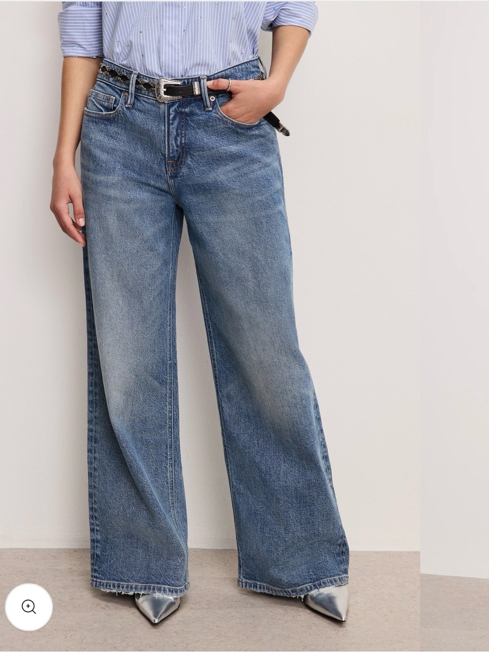 NEW Good American Good Ease Petite Relaxed Jeans Size 15 Inseam 30”